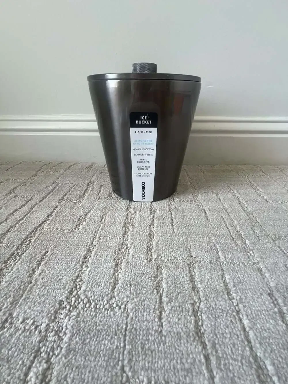 Corkcicle 2.5 Quart Triple-Insulated Stainless Steel Ice Bucket